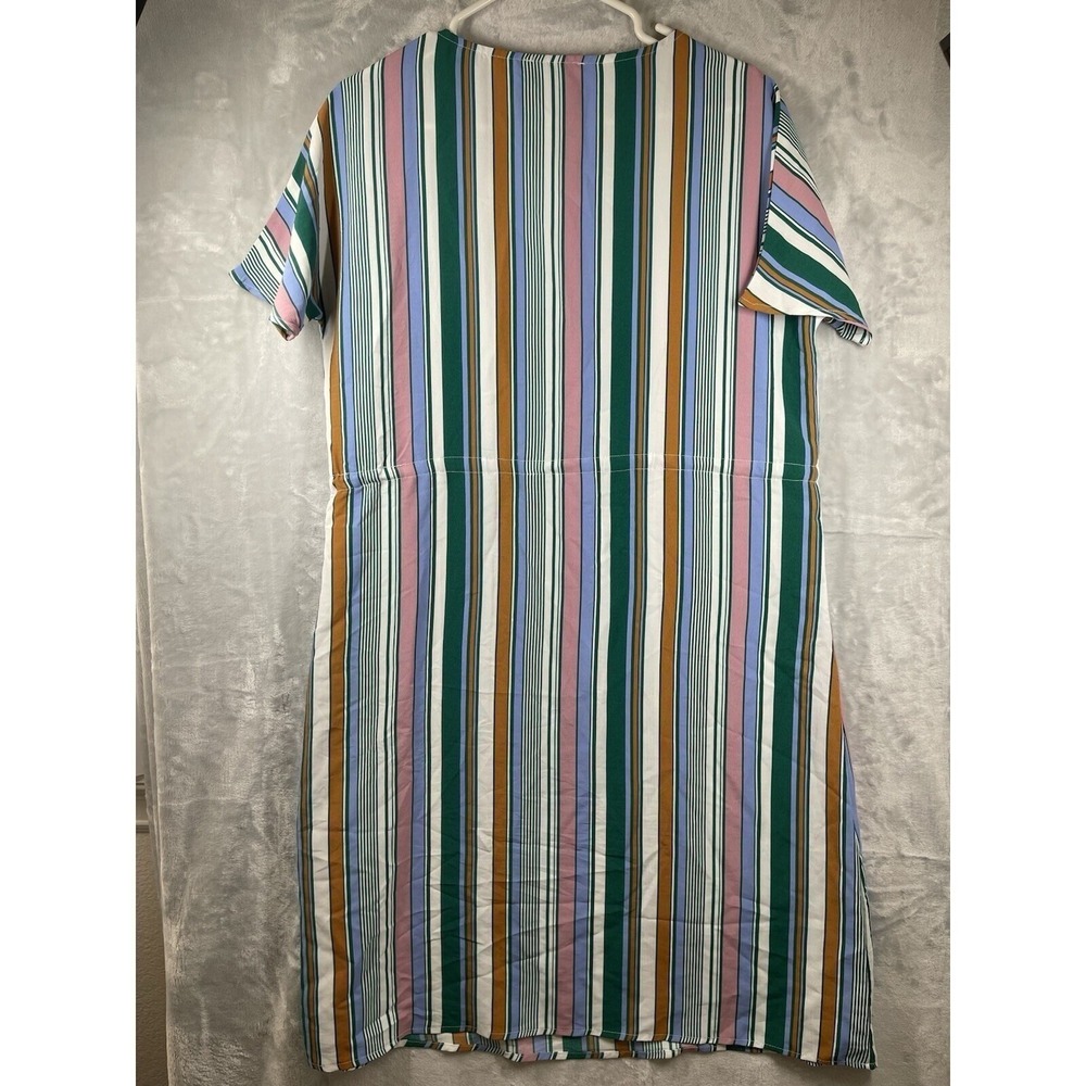 Brickyard Buffalo Womens Large Striped Dress Drawstring Waist Short Sleeve - Picture 5 of 10